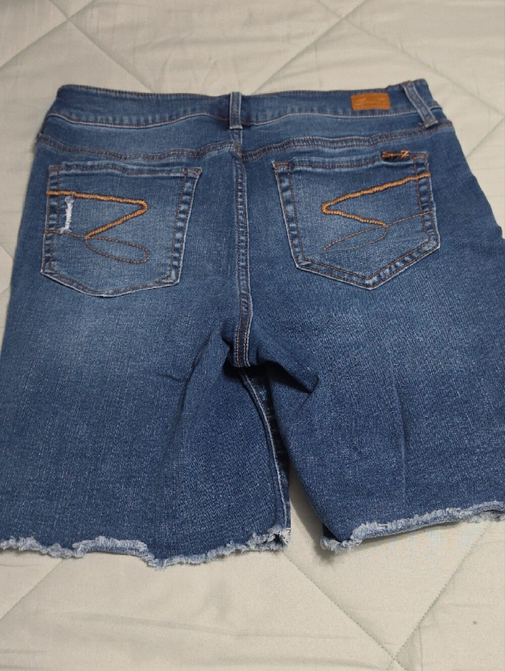 Seven7 Dark Blue Denim Bermuda Shorts - Picture 5 of 5